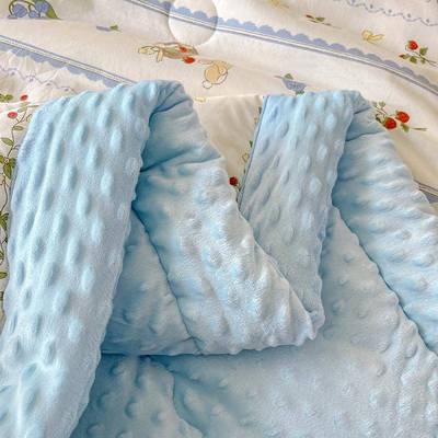 A类母婴级机全棉豆豆绒冬DDB-9528被可大豆被子春秋被儿洗童纯棉