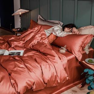 10支棉纯棉民宿布017全用草贡0缎床单轻奢床上品四件套床单布草