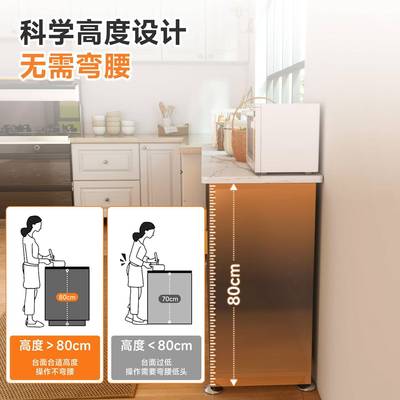 厨房置物架板操作台落墙YB-1163地靠多岩层功能一体收纳柜餐边储