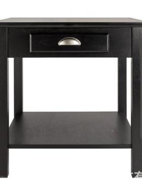 实木卧床室发头柜沙边柜边角几落地YEY式木制用卧家室柜美式储物