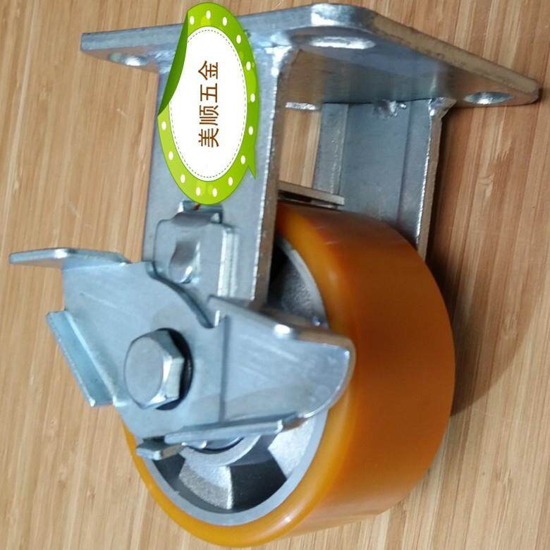 美顺系列4推寸3重型压铸铝包CRD聚胺脂P流U物机械设备车定向刹车