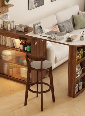 玻璃吧台桌家用储体餐边柜客厅一FVO岛台餐小户型可伸缩隔断物桌