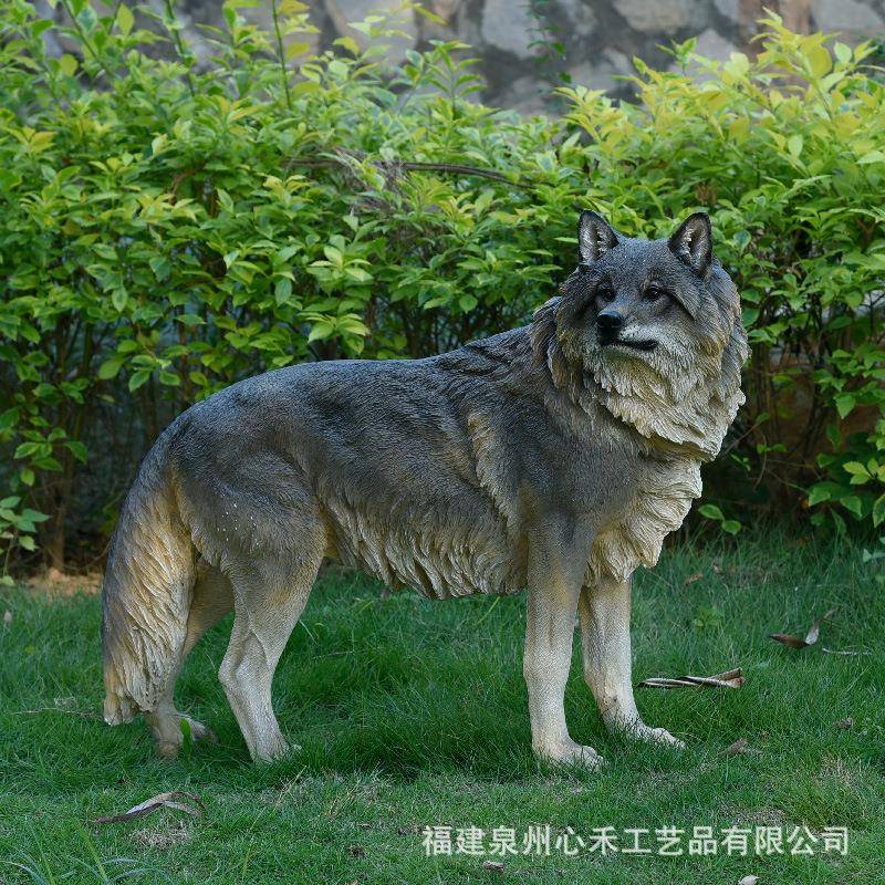 狼狗旺财狗羊犬斗牧牛店犬仿真动物酒狗摆件客厅别墅铺酒吧店装饰