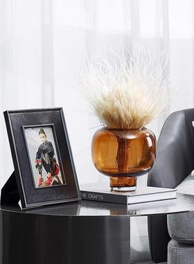 赏民玻璃花瓶样板房客厅摆件售楼软处洽谈区装创意几何插TM-60939