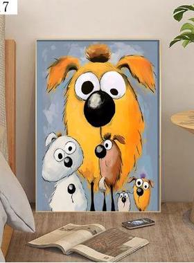 纯手绘抽象动卡通可萌宠趣味物OFE儿童玄卧室摆台电爱视柜装关饰