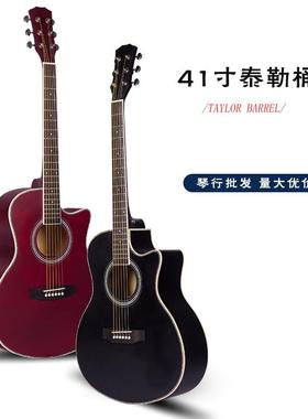 4厂1寸木吉他他初学者入门哑光吉guit椴ar成人学生JRZ民谣吉他家