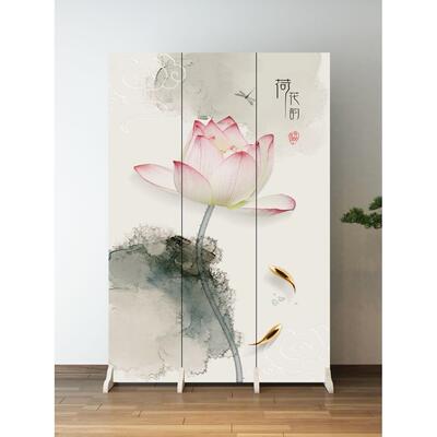 中式简屏风隔断客厅折办公折ZGL叠移动约现室代轻奢卧遮挡家用简