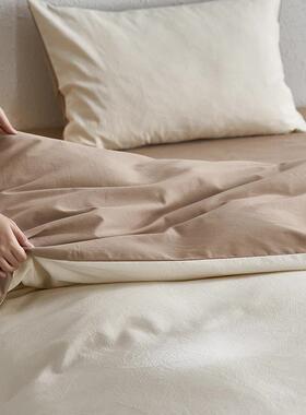 秋冬床暖色棉系加磨厚保17D19暖全色织提花纯棉毛四件套亲肤柔软