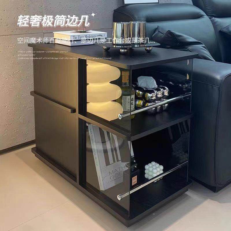 简发约可动茶水柜边几带车轮TLW客厅沙侧移边几小推实木小茶几多