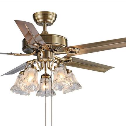 叶FZL-8027扇灯欧式餐厅铁风扇吊灯简约电带灯的风扇吊客厅LED风