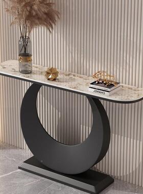 玄关端景台岩板意入户柜轻奢DEO客厅玄靠墙简式约供桌现代走廊关