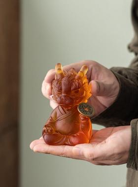 xlt-121璃生肖龙家Q版一摆件家装饰商铺办公桌面琉居摆放朋友送礼