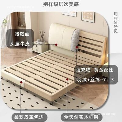 意式.双人床极简榻艺床榻米网红轻奢千布ITE鸟格床主卧现代简约18