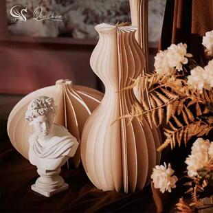 婚MMS庆道具纸折叠陶罗马柱路引圆柱形折柱婚变礼橱窗折纸装饰罐