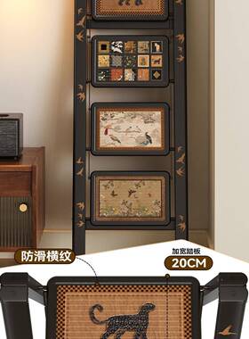 古风梯子家用折中字叠伸缩复古梯子小梯凳便携人梯F98H6S7T室内加