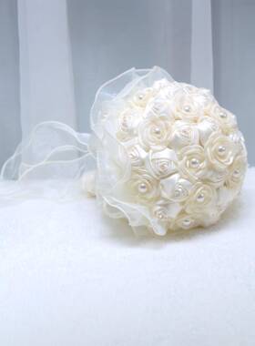 170170新娘手花婚礼级感捧仿真花姐团接亲伴妹娘手高捧花摄影道具