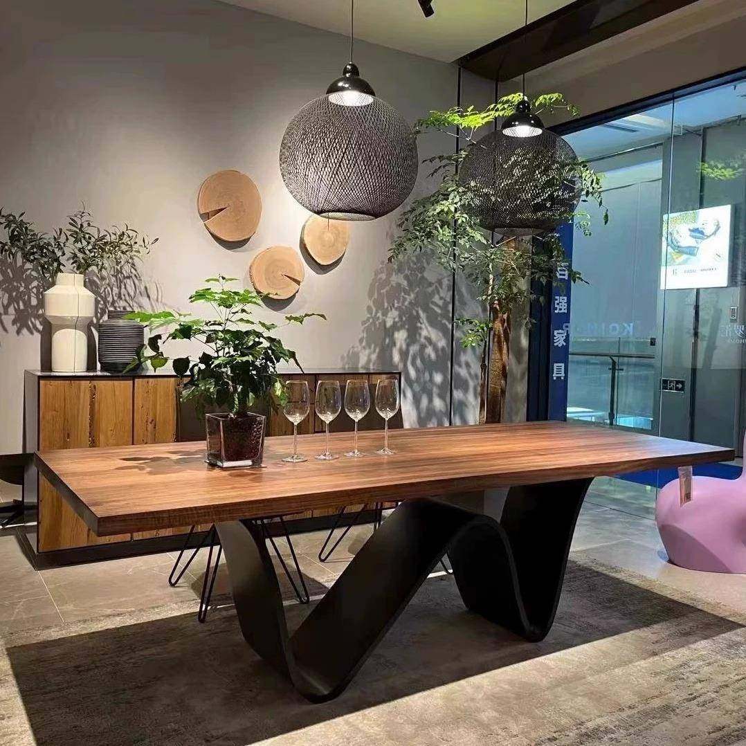 意式轻奢实木办公桌设计师简约家用餐桌艺术独腿大板长桌洽谈桌,纺织面料/辅料/配套,纺织机械配件,淘宝优惠券,粉丝福利购,淘宝优惠卷