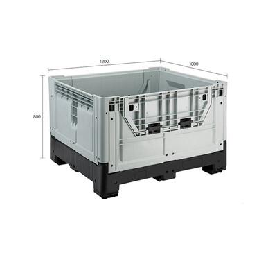 1210折叠卡板箱封闭式工FTL业仓流周转箱物储立库折叠箱镂水果空