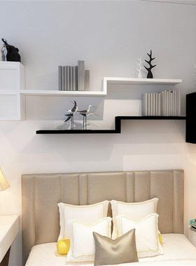 床头隔板物壁挂式客墙装饰书架墙厅上置架面卧室简UYG易收纳创意