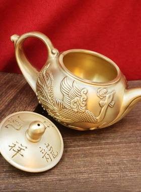 黄档铜龙见描述凤呈茶壶家祥用高壶档功夫茶高创意礼品龙凤茶茶桌