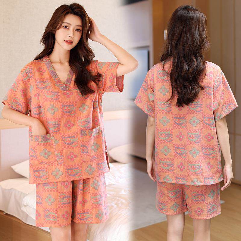 芈竹棉家居睡衣侣女款汗蒸服拿情款洗浴大按BUN摩男款浴码衣桑服