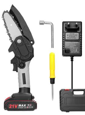 6寸1V迷你2电链锯家手持锂电锯小型用76322有木工园林伐木锯刷电