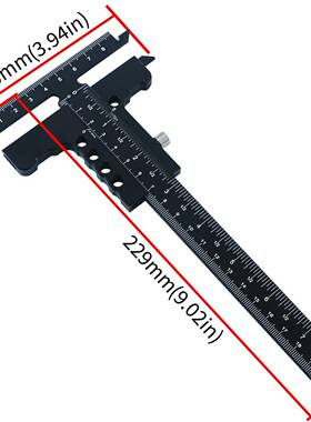 工划线木尺铝合金滑动划线尺用T型直角划木测量标线记工89509DIY
