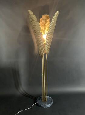 落美复式16816轻奢古芭蕉叶客厅落地灯软装设计店别墅酒样板房铁