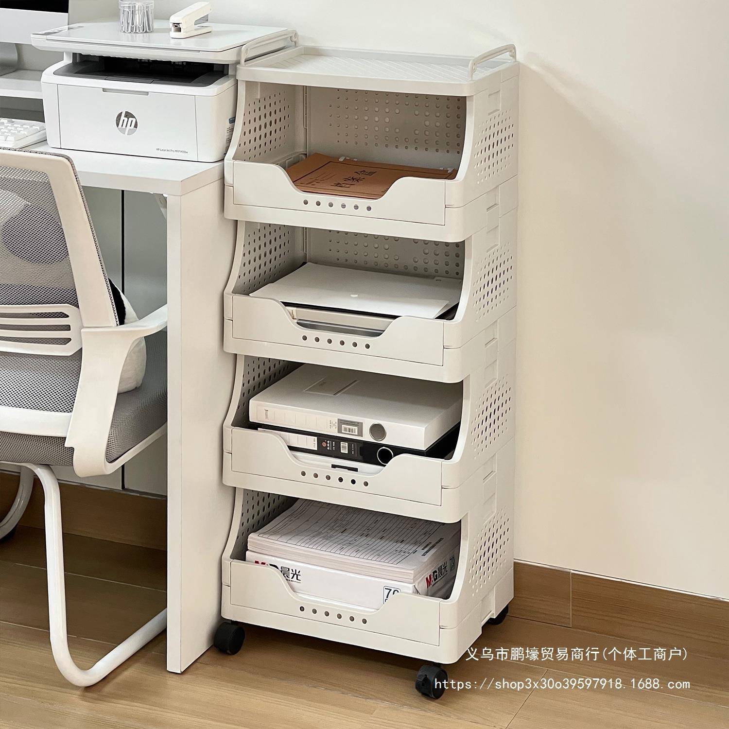 公室打印机置物架落地小推车文收纳桌架下多层可DHB移动办储件物