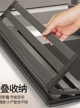 水槽沥水物架304置不锈钢可折叠碗架IZC枪灰色厨房台面收纳架滤水