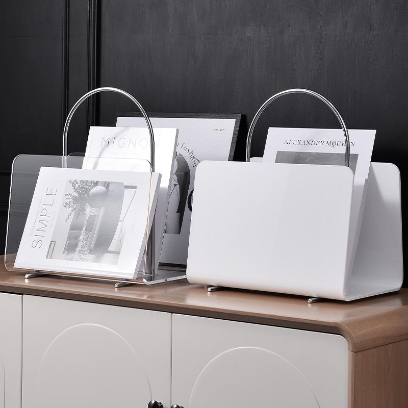 中古风带提手亚克落力杂志HHU桌架小书型地架面书立置物架装饰摆