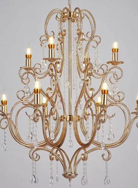 588新婚礼堂欧式铁艺电镀水晶吊款灯仪式亭吊SHDF顶灯饰庆婚道具