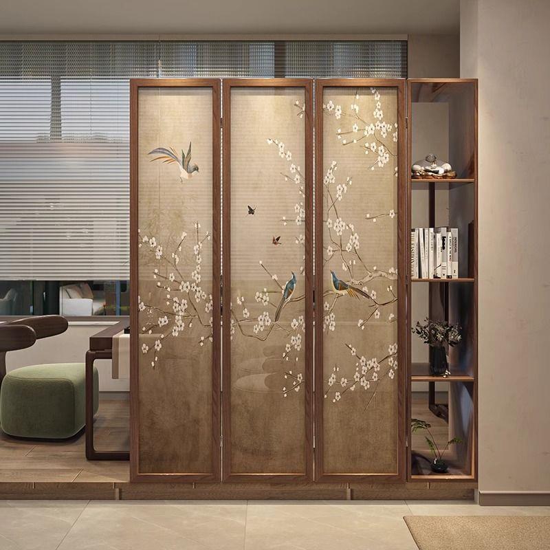 门入进户门客厅隔断家用屏风折叠移动玄关柜遮OAI挡新中置架物式