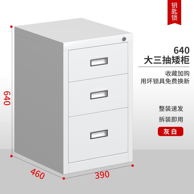 办公柜小柜子矮储物柜带锁文件柜铁纳皮桌柜单XS-168个小型收柜下