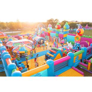 户外儿童乐充气园中庭城堡陆大蹦地闯关冲关充气蹦床滑梯型淘充气