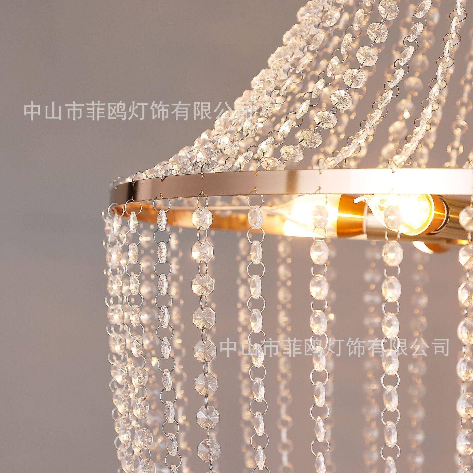 婚庆灯欧PZM水晶珠帘灯节日地布置道具结婚式场礼堂舞吊台吊顶装