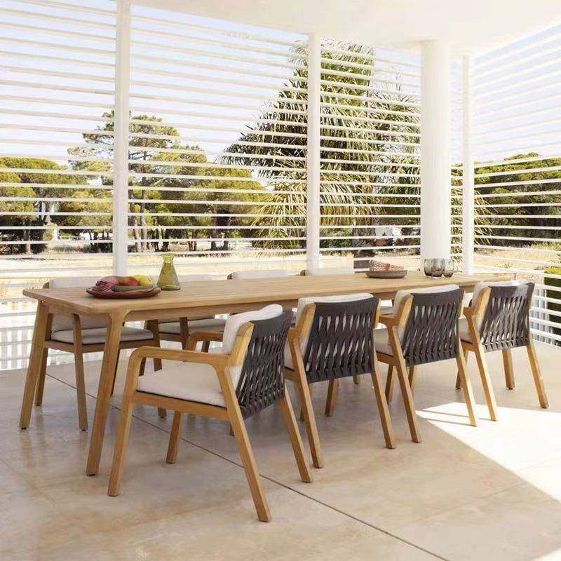 户柚外桌参照标注庭院组合木露天别墅花园酒店防腐柚木长桌休闲藤,商业/办公家具,商用藤编家具,淘宝优惠券,粉丝福利购,淘宝优惠卷