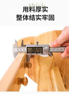 幼儿园海装豚实木毛巾儿童移动架MFO橡胶木拆挂钩毛巾架卡通收纳