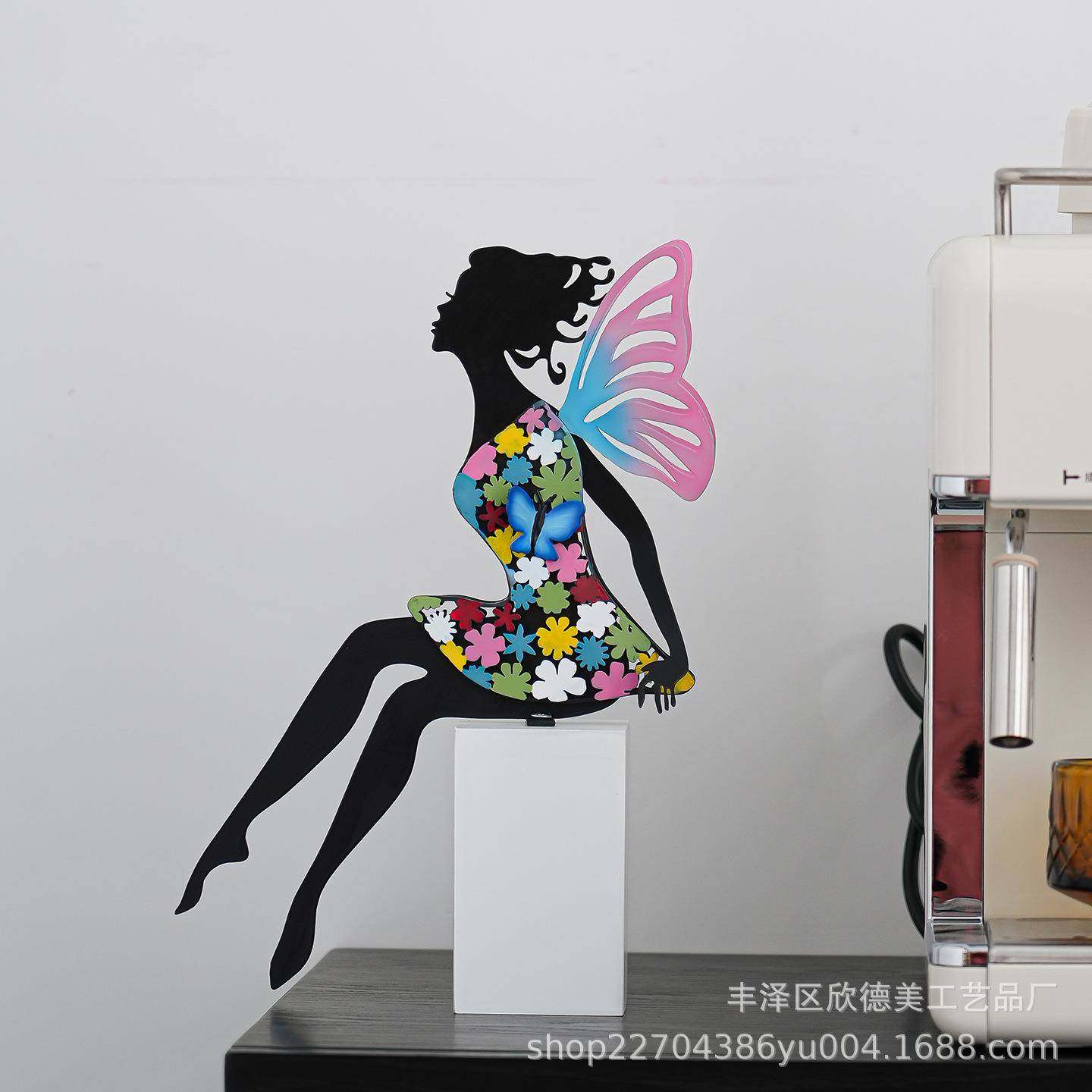 创意高铁艺摆件蝴蝶花仙子酒柜玄关客厅室办20250906公轻奢家档居,家居饰品,装饰摆件,淘宝优惠券,粉丝福利购,淘宝优惠卷