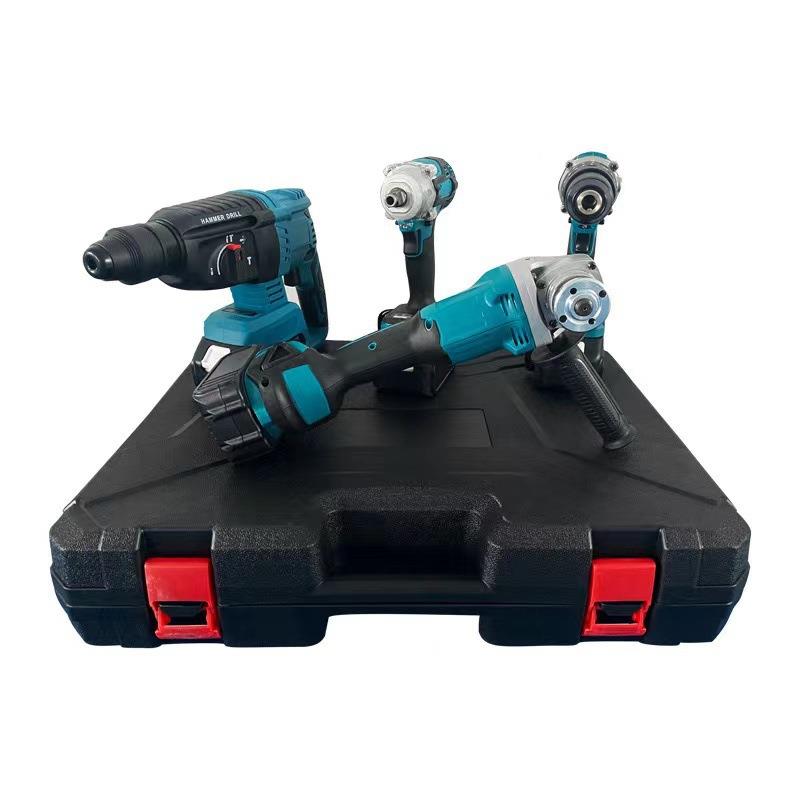 牧田款冲XQP锂电钻击钻扳手起件子机工角磨机电锤无刷工具4套具套