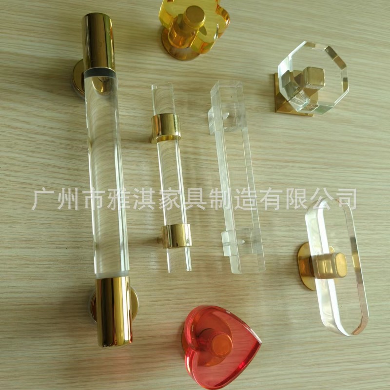 透明方形不锈钢水晶亚克力拉