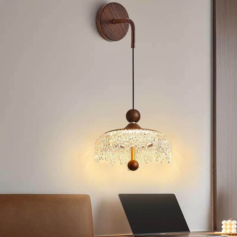 中古风胡541桃木吊色小灯法式复古客厅厅吊灯走餐过廊道玄关装饰,家装灯饰光源,智能吊灯,淘宝优惠券,粉丝福利购,淘宝优惠卷