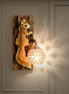 创儿童壁灯男孩女孩装卧室OCZ床头意客厅书房美田园动物饰过道灯