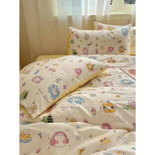 床上件四套纯棉1一米五5二2八套8儿童x女JOL男孩3床孩单被三件套