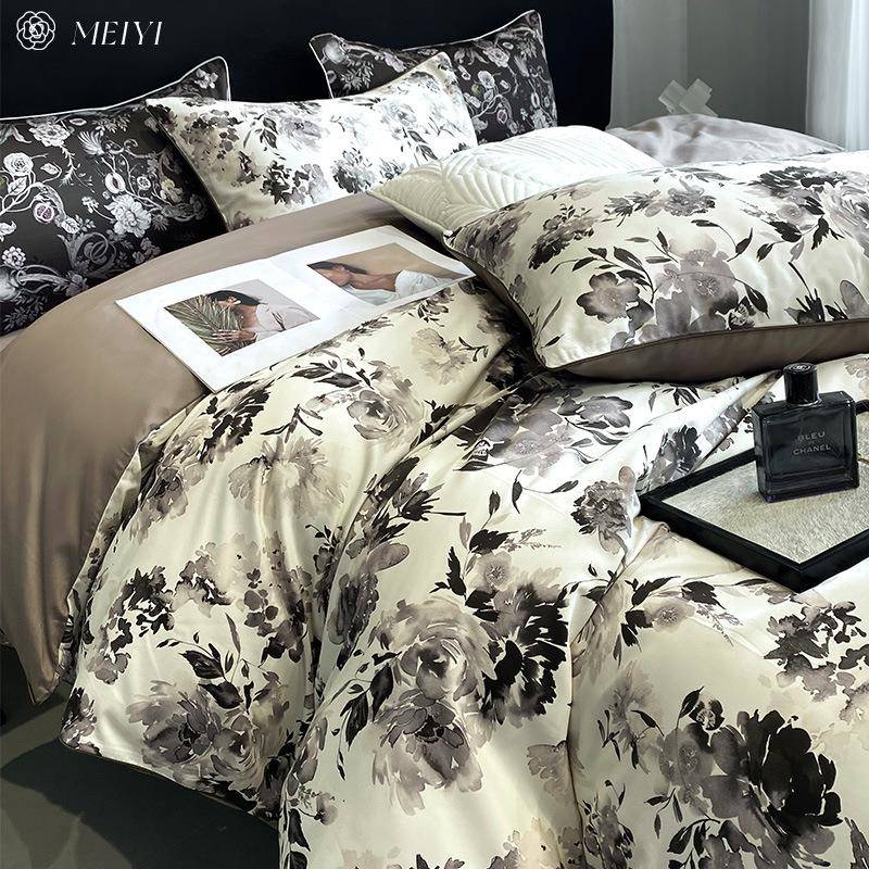 复古风棉床床单四件XKC套全纯棉00支长绒棉印花被套1上用品4