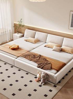 榻超榻米CBQ亲拼床大象耳朵床二胎家庭接床大护栏防撞子儿童床扶