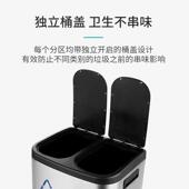 不锈箱钢分类垃圾桶公共场办商公室商场脚踏桶带盖合用垃圾卫BBN