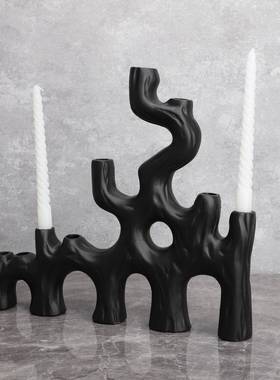 现代品简约树枝烛台厅装饰样板房卧客餐厅室茶几书房0039家居玄关