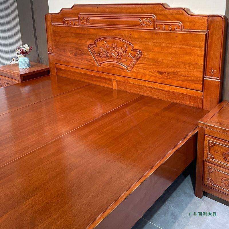 金花木全实木榫卯床梨仿1.8米双人主卧.婚床中式古菠萝格中型木床
