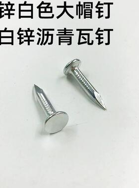 镀大帽钉白色锈沥青瓦钉油钉20长25mm防3毡0毫米ADO大头钉子锌水